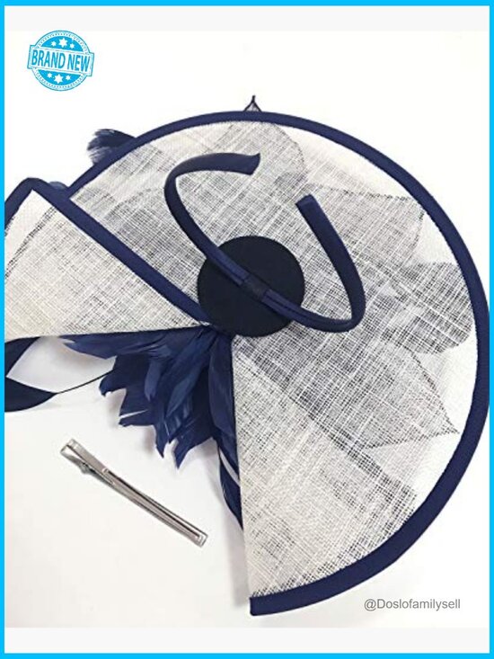 Sinamay Fascinator Hat Floral Feather Pillbox Derby Headband Clip Wedding Tea main image 4